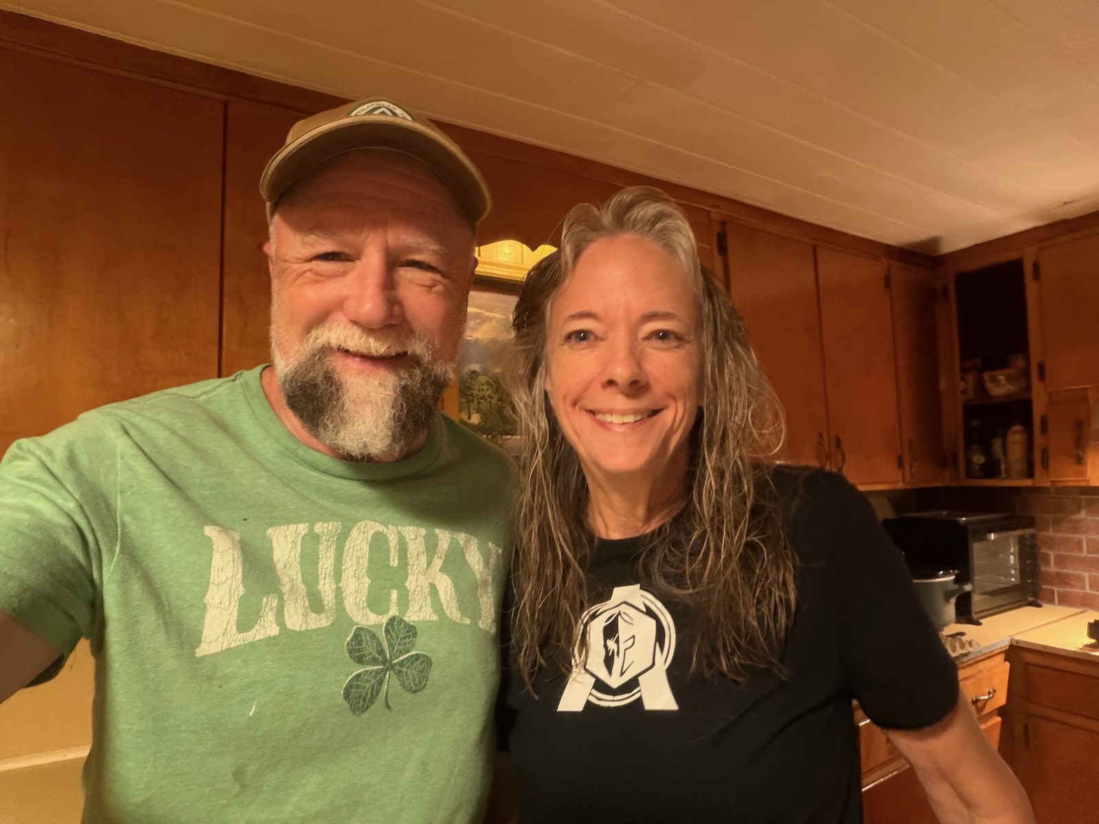 With Lucky, the hostel proprietor, in the kitchen